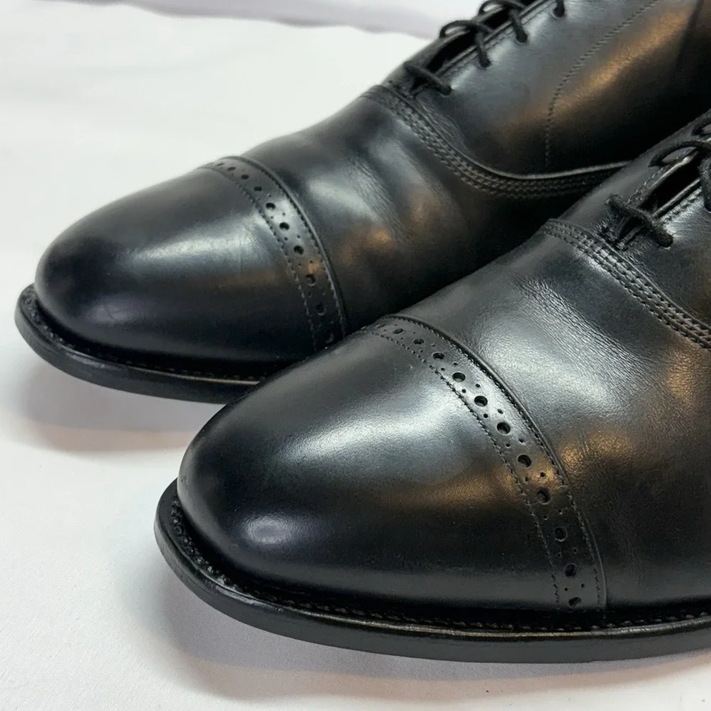 Allen Edmonds Byron Dress Shoes Men's US 11 3E Wide Black Leather Oxford Cap Toe